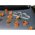 Orange Rosen Herzen Schmuck für Hochzeitsauto 