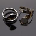 2 Stück 925 Sterling Silber Ring Rohling mit einer 8mm Fassung für Cabochons