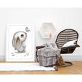 Kinderzimmer Poster Wandbild DIN A4 / A3, Hase  