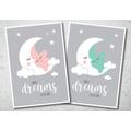 Kinderzimmer Poster A4 /A3, Mond und Stern 