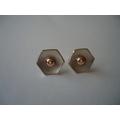 Ohrstecker in 925 Silber,mit einer Goldhalbkugel. 