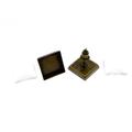 16 Stück Ohrstecker  quadratische 12mm bronzefarben