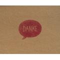 handgeschnitzter Stempel Sprechblase "Danke" 