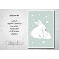 Kinderzimmer Wandbild, Poster A4/A3, Hase 