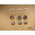 3 Sets 30mm Glasball Anhänger Bastelset
