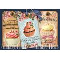 3xA4 Anhänger/Tags Cupcake -A026- Digital download 
