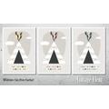 Kinderzimmer Wandbild, Poster A4 / A3, Teepee 