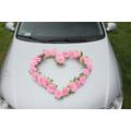 Rosa Rosen Autodeko Hochzeit Herz Girlande 
