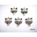 10 Stk. Anhänger Fuchs antik silberfarben