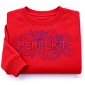 „Perfekt“ Trapunto Schriftzug