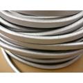 1m Regaliz Lederband 10x6mm silber