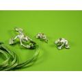 Frosch Anhänger klein Silber mit Krone Gold