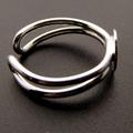 2 Stück 925 Sterling Silber Ring Rohling 7,3mm Klebepad zur Schmuckherstellung