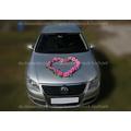 Dekoration Auto Hochzeit Mauve Rosen Girlande Herz 