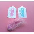 handgeschnitzter Stempel "Hase mit Blume"  