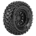 Louise RC - CR-UPHILL - 1-18/1-24 Crawler Tire Set - Mounted - Super Soft - Black 1.0 Wheels - Hex 7mm - L-T3369VB