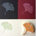 handgeschnitzter Stempel "Ginkgoblatt" 