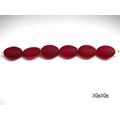 1 Strang  Meerglas Perlen oval rot
