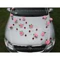 Autoschmuck für Hochzeit Autodeko Pink Burgunder  