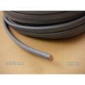 1m Regaliz Lederband 10x6mm grau