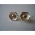 Ohrstecker in 925 Silber,mit einer Goldhalbkugel. 
