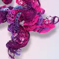 Strickschal Spitze lila magenta türkis