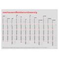 2027 Wandkalender mit Fluo Rot / 2026 Year Planner with Neon Red