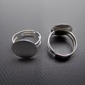 2 Stück 925 Sterling Silber Ring Rohling mit 16mm Fassung Ringgrösse verstellbar