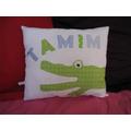 Krokodil-Kissen mit Namen