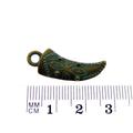 10 Stk. Anhänger Horn grüne Patina