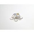 Frosch Anhänger klein Silber mit Krone Gold