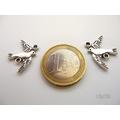 10Stk. Verbinder Taube antik silberfarben