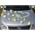 Autoschmuck Hochzeit Rattan Herzen ohne Blumen 