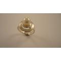 Feiner Ring, in 925 Silber.mit einer Zuchtperle 