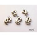 6 Stk. Füße  Anhänger antik silberfarben