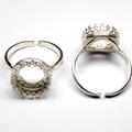 2Stk. 925 Silber Ring Rohling 12mm Fassung 