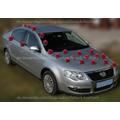 Autodeko burgund Rosen für Hochzeitsauto Brautauto 