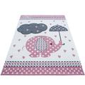 Kids Teppich 120 x 120 cm pink
