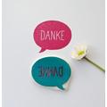 handgeschnitzter Stempel Sprechblase "Danke" 