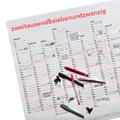 2027 Wandkalender mit Fluo Rot / 2026 Year Planner with Neon Red