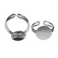 2 Stück 925 Sterling Silber Ringrohlinge 12mm Klebefläche, verstellbare Ringschiene