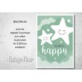 Kinderzimmer Wandbild, Poster A4 / A3, Happy 