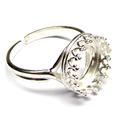 2Stk. 925 Silber Ring Rohling 12mm Fassung 