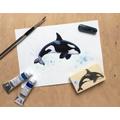 handgeschnitzter Stempel "Orca Wal" 