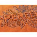 „Perfekt“ Trapunto Schriftzug