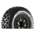 Louise RC - SC-PIONEER - 1-10 Short Course Tire Set - Mounted - Soft - Black Wheels - Removable 1-10 SC Hex - 12, 14, 17mm