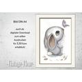 Kinderzimmer Poster Wandbild DIN A4 / A3, Hase  