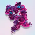 Strickschal Spitze lila magenta türkis