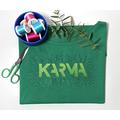Strass - Bügelbild „Karma“ + Stickdatei 