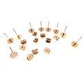 5 Paar 925 Silber Ohrstecker 6mm rotgoldfarben